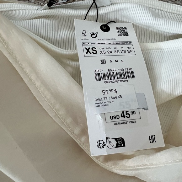 NWT ZARA DRAPED OVERLAY TOP CROP - Picture 14 of 14